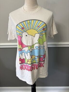 Woodstock Graphic Tee - White with Multicolor Print